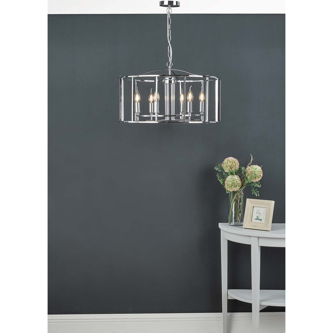 Dar MYK0650 | Myka | 6-Light Pendant in Polished Chrome