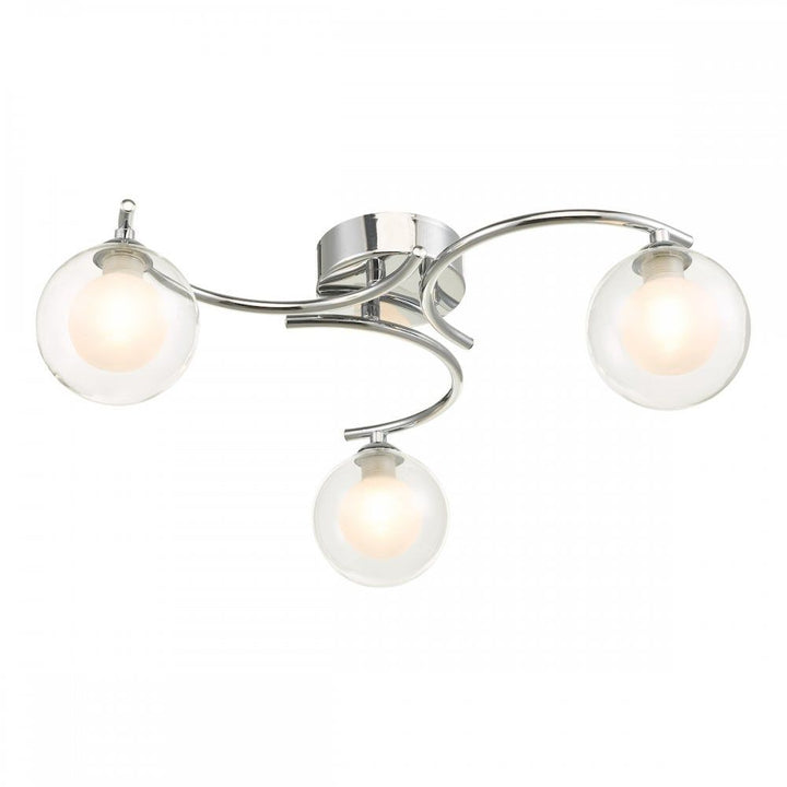 Dar NAK5350-04 Nakita 3 Light Semi Flush Polished Chrome With Clear/Opal Glass