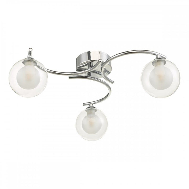 Dar NAK5350-04 Nakita 3 Light Semi Flush Polished Chrome With Clear/Opal Glass