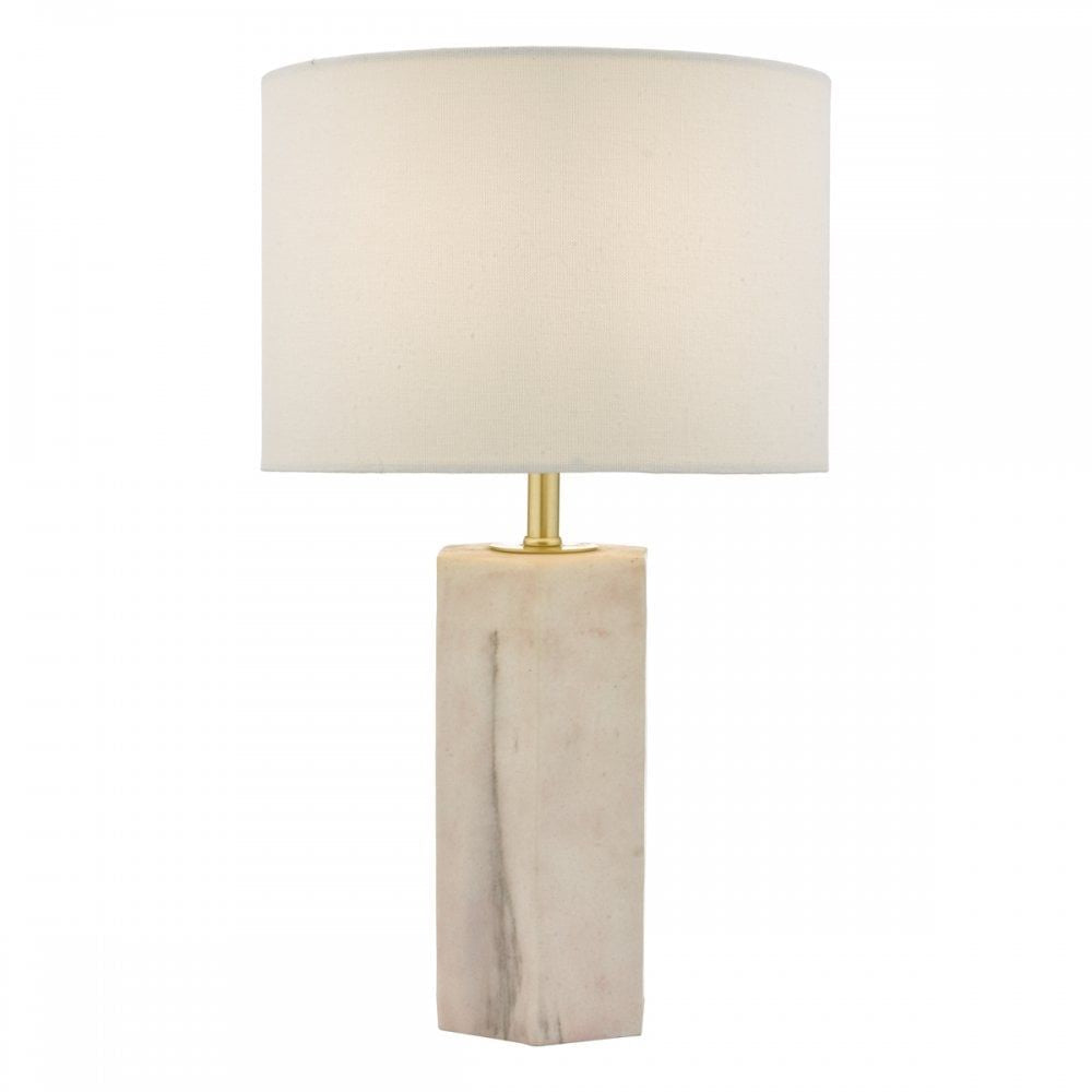 Dar NAL4203 | Nalani Table Lamp | Pink Marble Effect With Shade