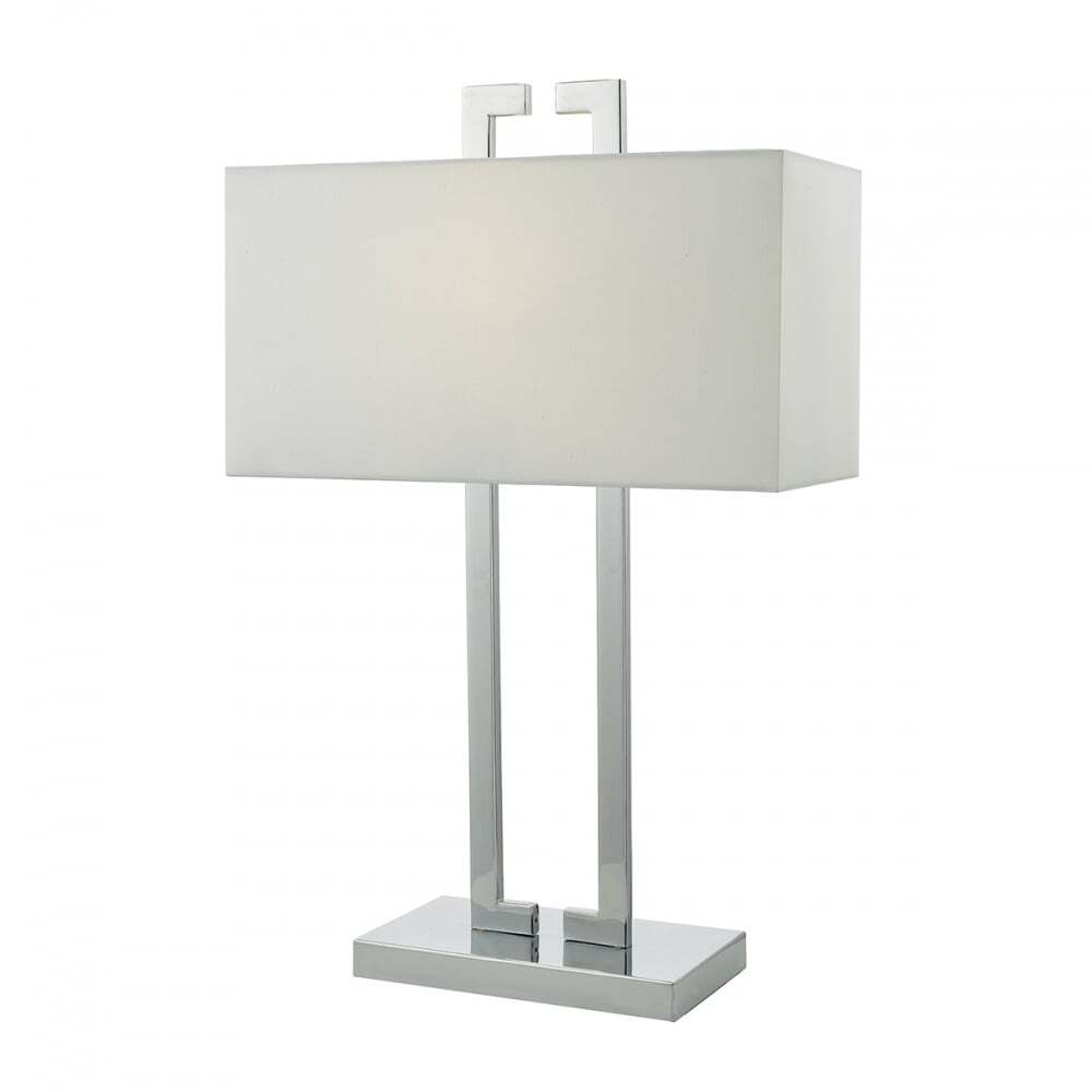 Dar NIL4250 | Nile Table Lamp | Polished Chrome & Ivory Shade