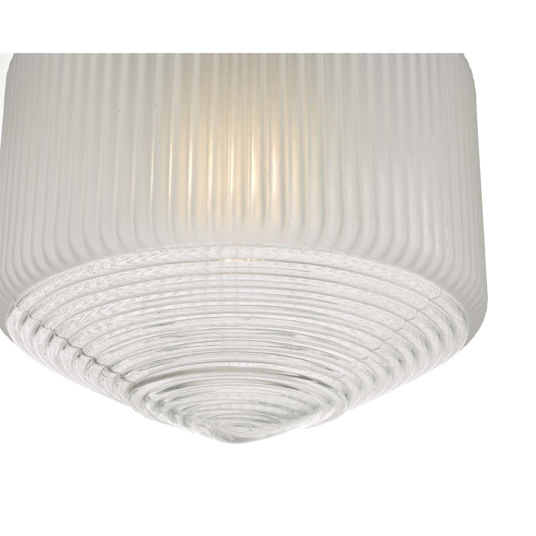 Dar NIS0108 | Nisha 1-Light Pendant | Polished Chrome & Art Deco Glass