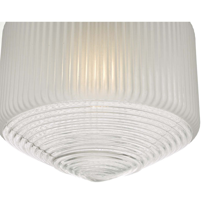 Dar NIS0108 | Nisha 1-Light Pendant | Polished Chrome & Art Deco Glass