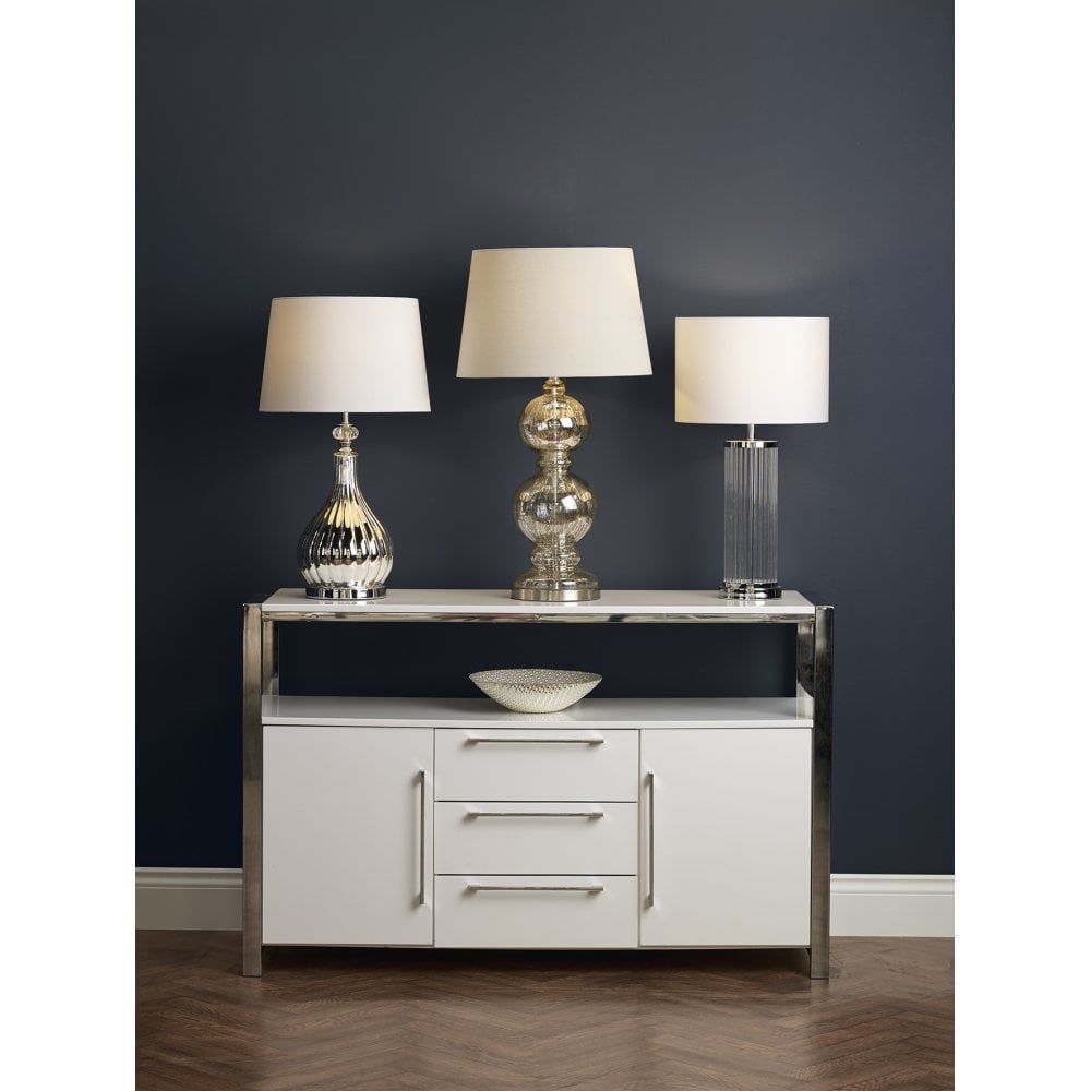 Dar OLA4350/X | Olalla Table Lamp | Polished Chrome & Clear Glass