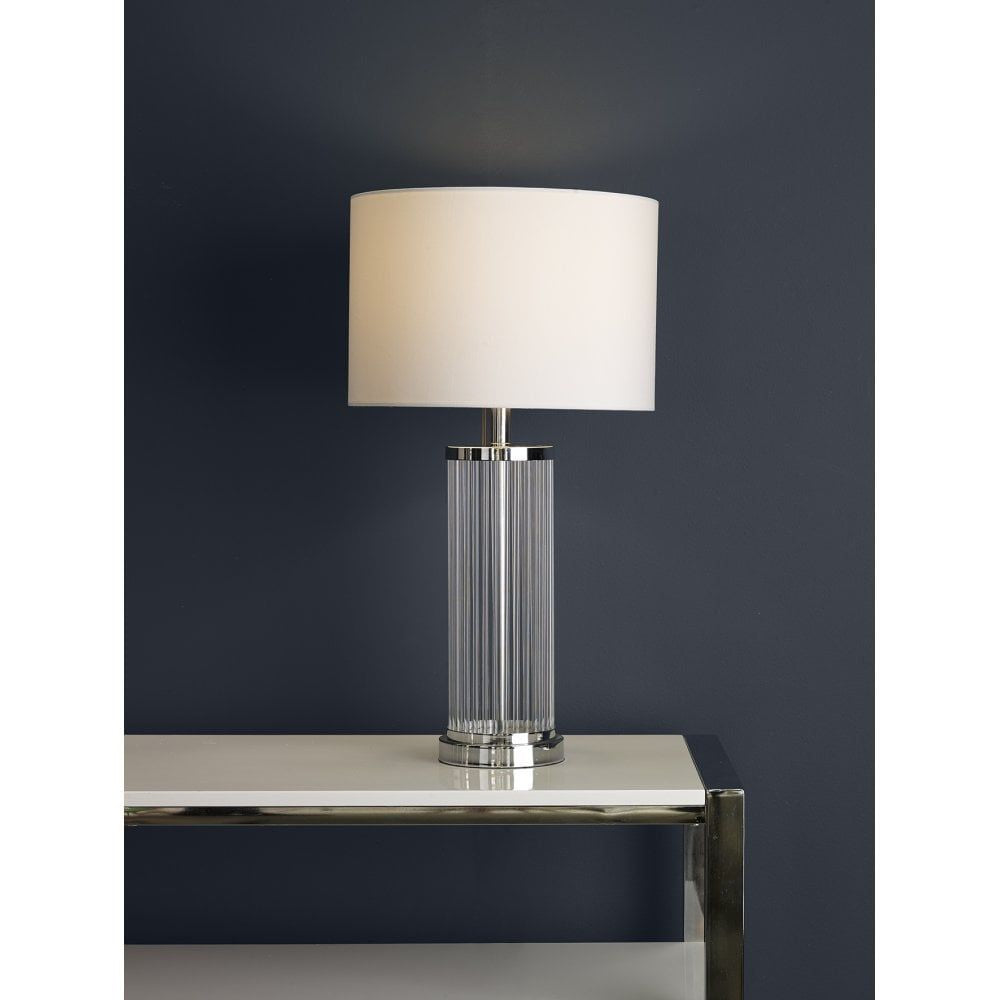Dar OLA4350/X | Olalla Table Lamp | Polished Chrome & Clear Glass