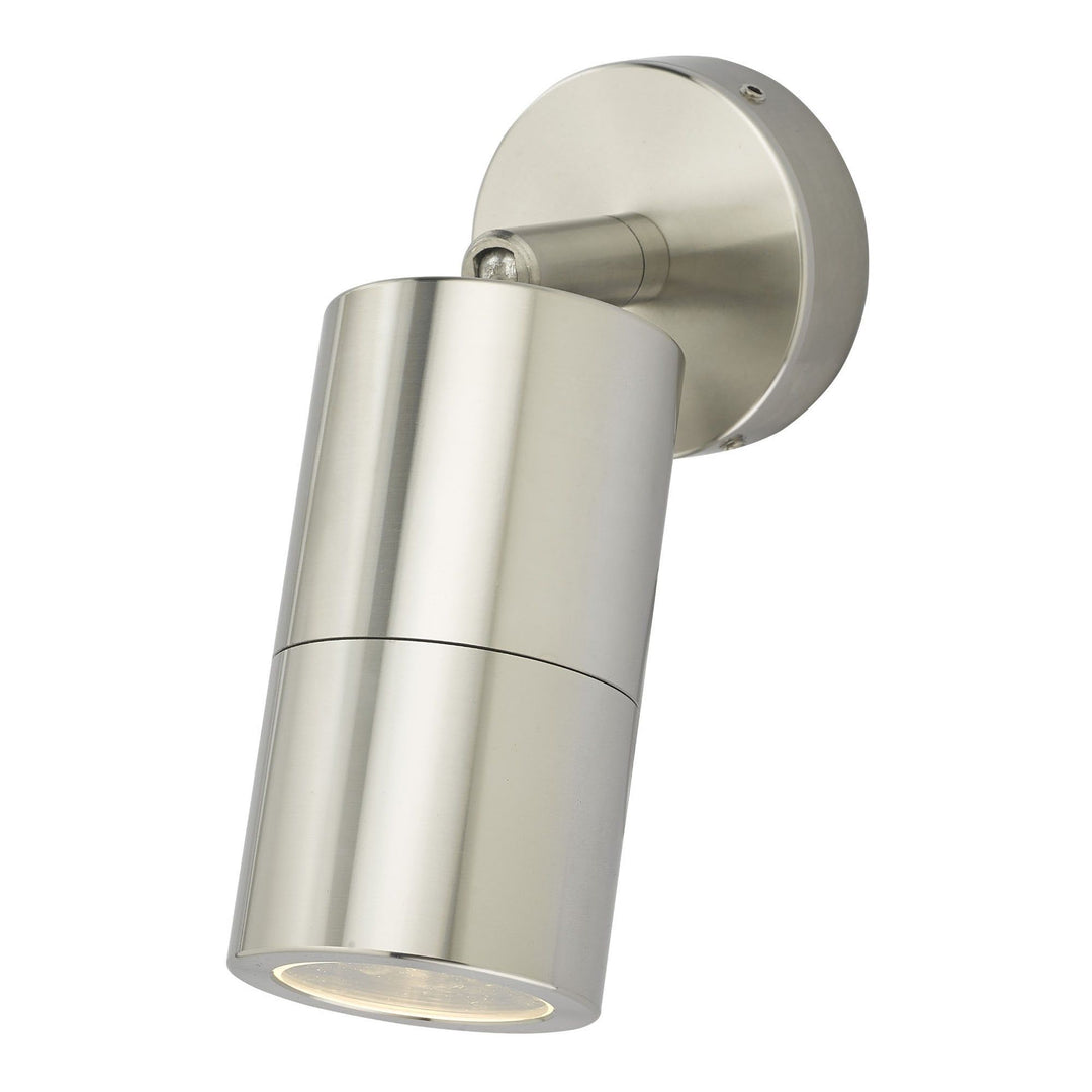 Dar ORT0768 | Ortega 1 Light Wall Light | Brushed Aluminium IP65