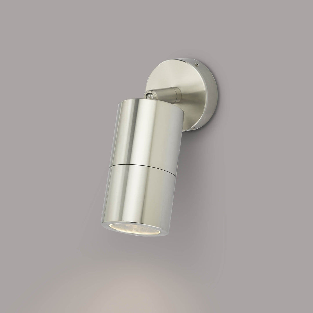 Dar ORT0768 | Ortega 1 Light Wall Light | Brushed Aluminium IP65