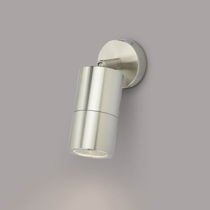 Dar ORT0768 | Ortega 1 Light Wall Light | Brushed Aluminium IP65