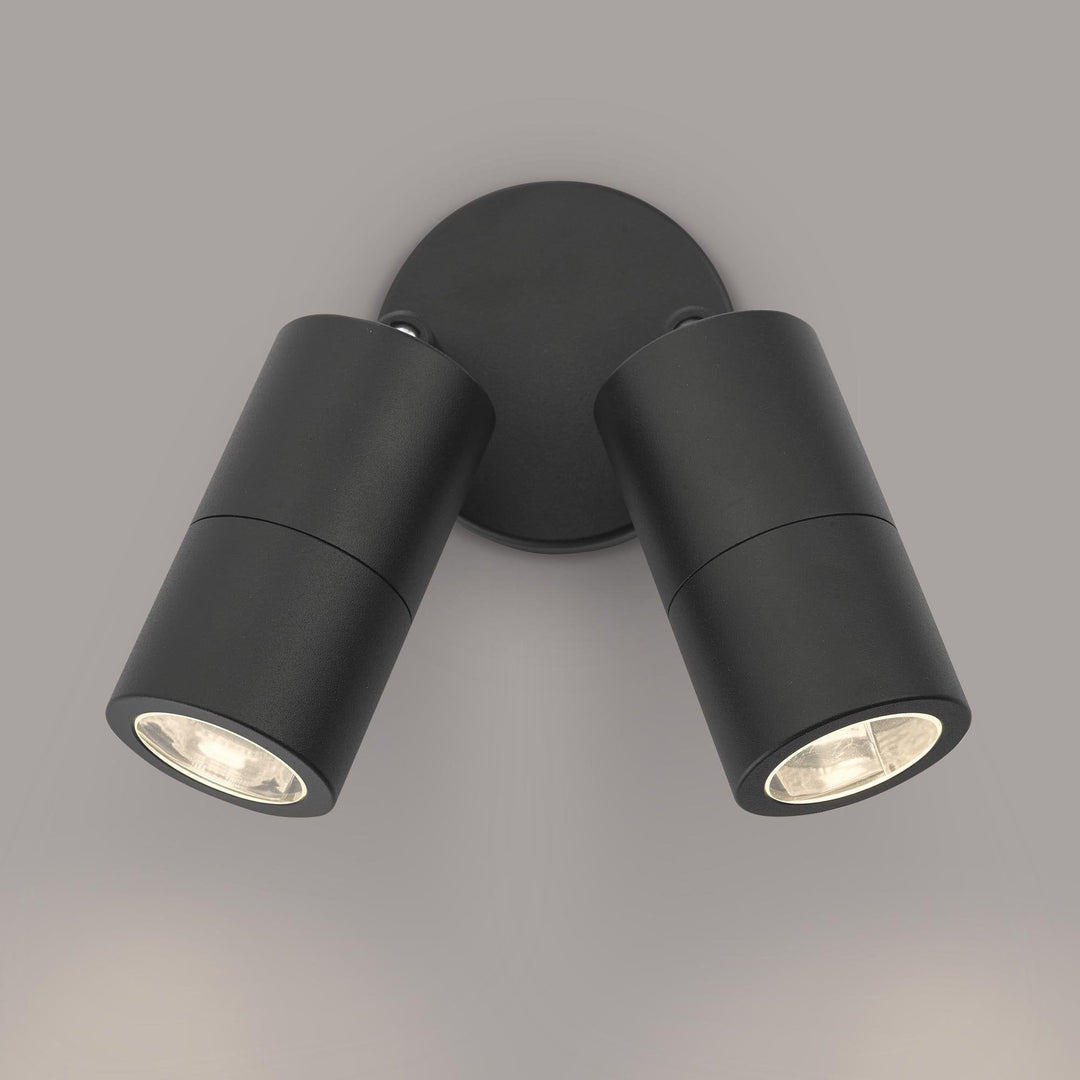 Dar ORT0922 | Ortega 2 Light Wall Light | Black