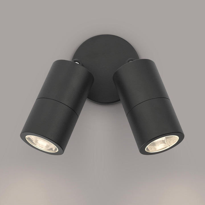 Dar ORT0922 | Ortega 2 Light Wall Light | Black