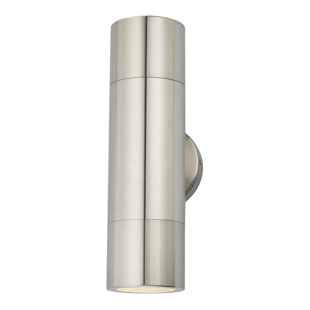 Dar ORT3268 | Ortega Up & Down 2 Light Wall Light | Brushed Aluminium IP65