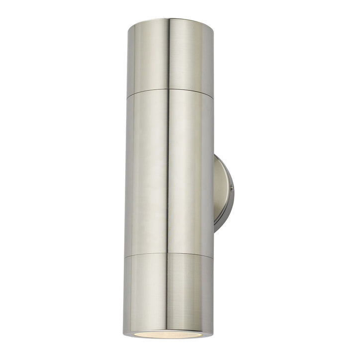 Dar ORT3268 | Ortega Up & Down 2 Light Wall Light | Brushed Aluminium IP65