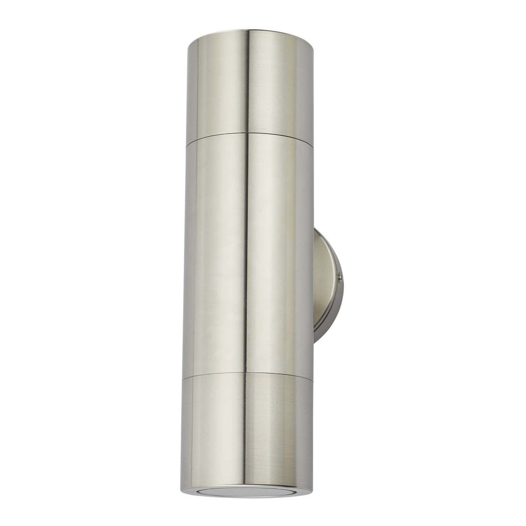 Dar ORT3268 | Ortega Up & Down 2 Light Wall Light | Brushed Aluminium IP65