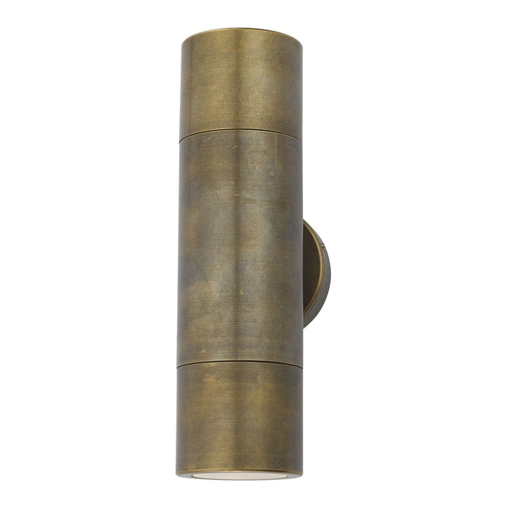 Dar ORT3275 | Ortega 2 Light Wall Light | Antique Brass IP65