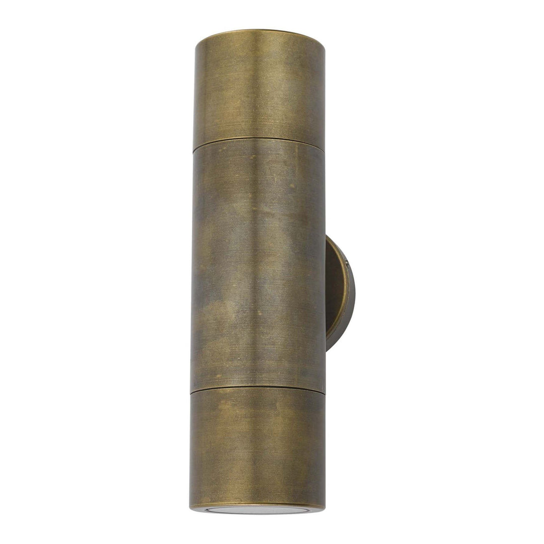 Dar ORT3275 | Ortega 2 Light Wall Light | Antique Brass IP65