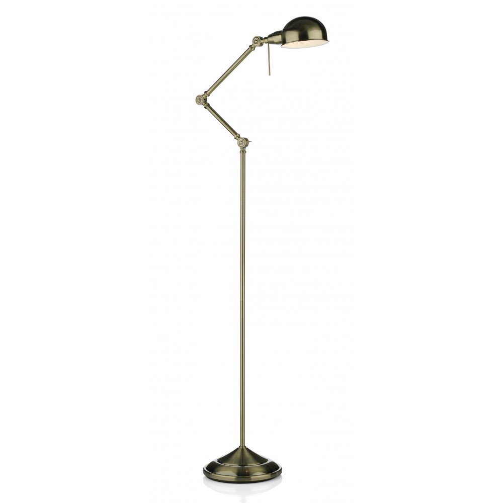 Dar RAN4975 | Ranger Floor Lamp | Adjustable Antique Brass
