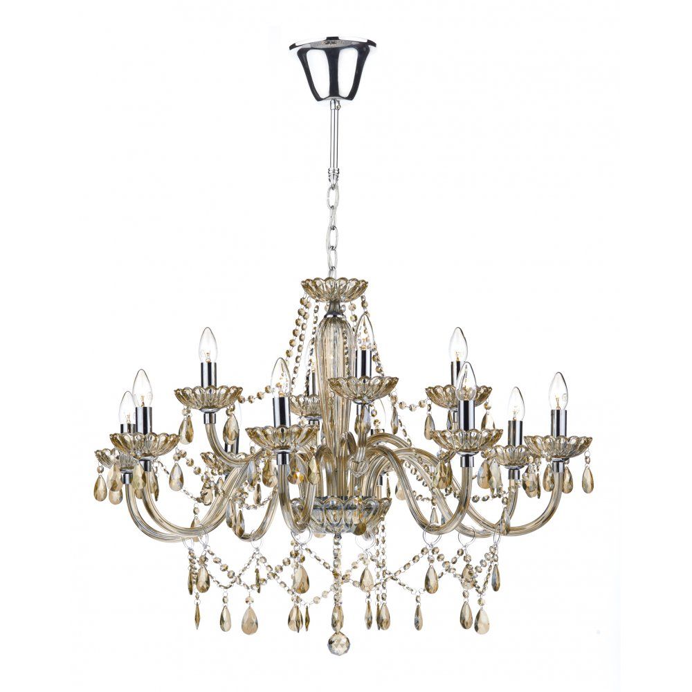 Dar RAP1206 | Raphael Chandelier | 12-Light Champagne Crystal