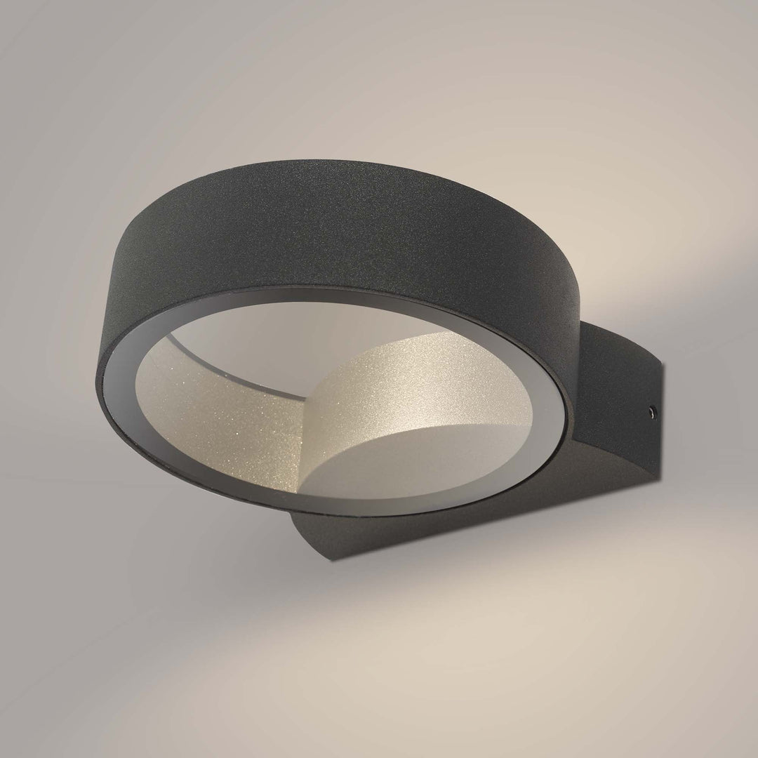 Dar REO3239 | Reon LED Wall Light | Fixed Circle in Anthracite