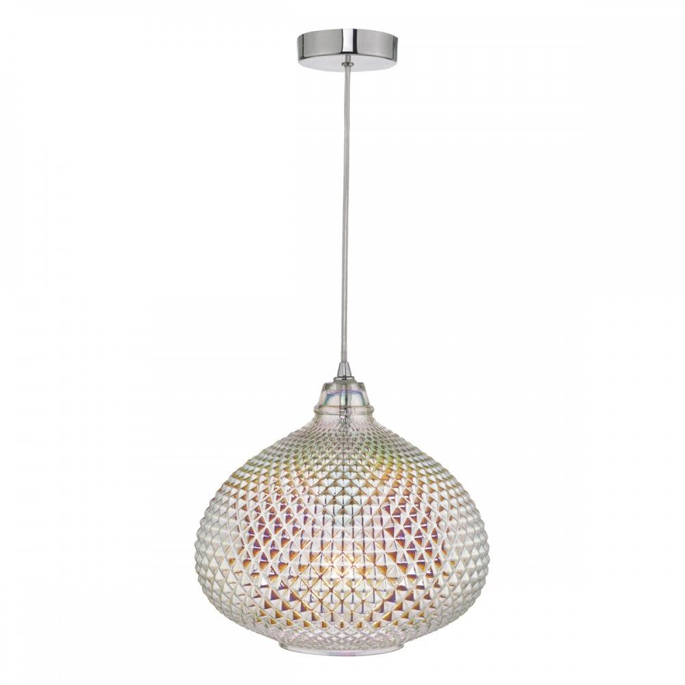 Dar ROI0155 | Roisin Pendant | Glass & Polished Chrome