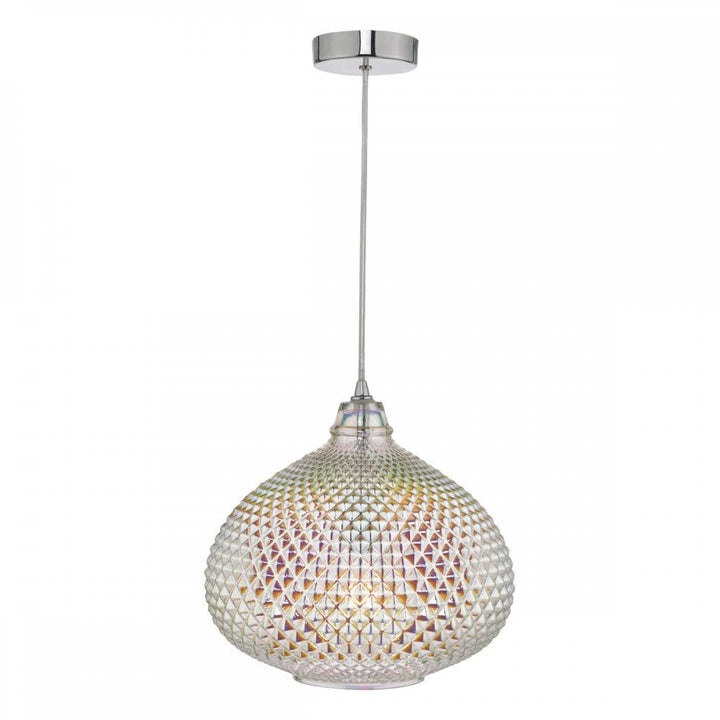 Dar ROI0155 | Roisin Pendant | Glass & Polished Chrome