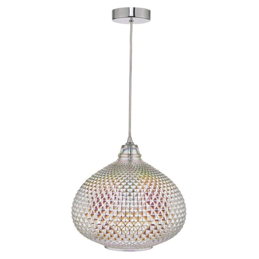 Dar ROI0155 | Roisin Pendant | Glass & Polished Chrome