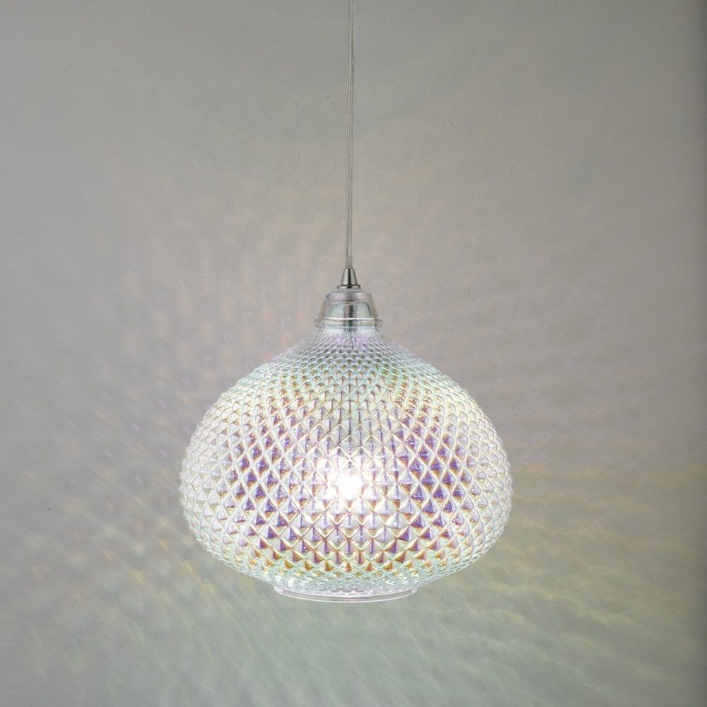 Dar ROI0155 | Roisin Pendant | Glass & Polished Chrome