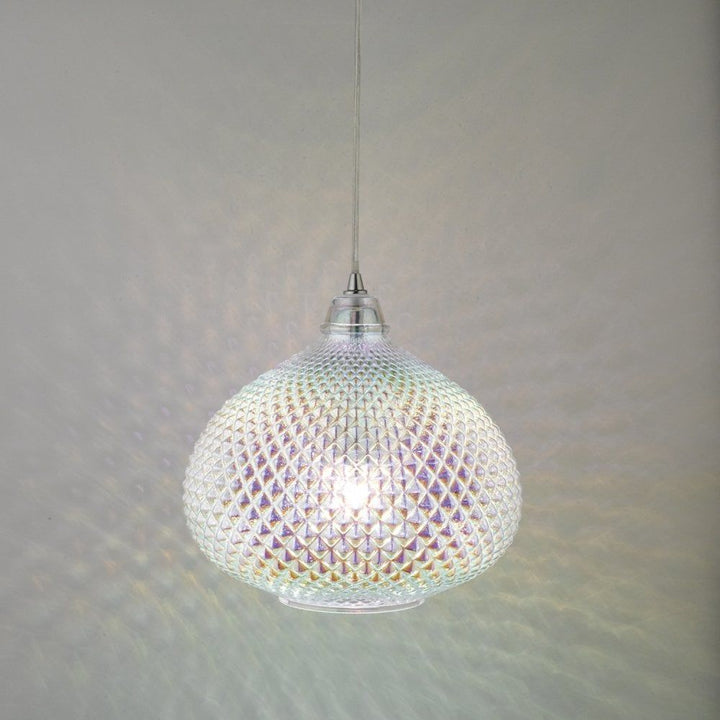 Dar ROI0155 | Roisin Pendant | Glass & Polished Chrome