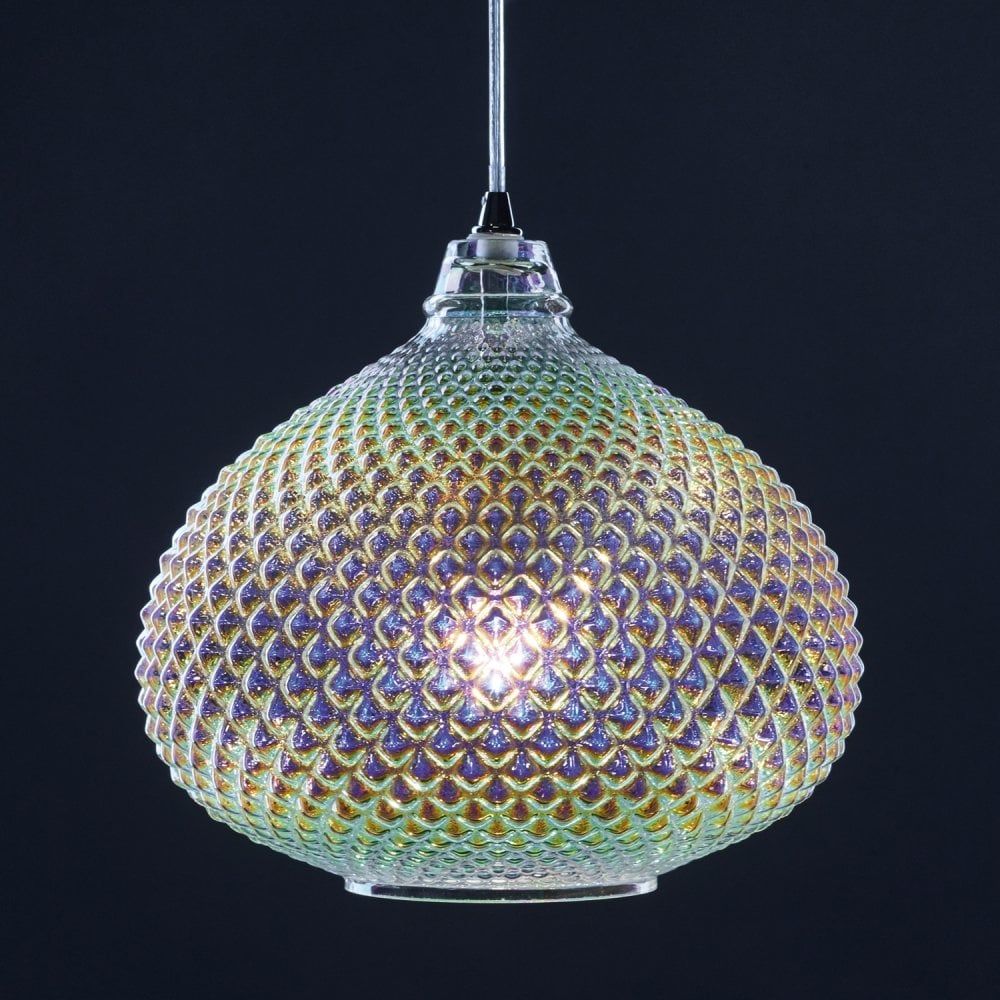 Dar ROI0155 | Roisin Pendant | Glass & Polished Chrome