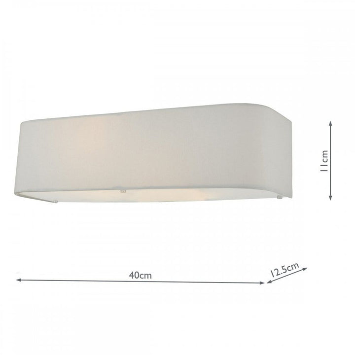 Dar RON092 | Ronda 2 Light Wall Light | Ivory Fabric Shade