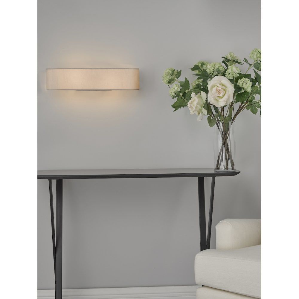 Dar RON092 | Ronda 2 Light Wall Light | Ivory Fabric Shade