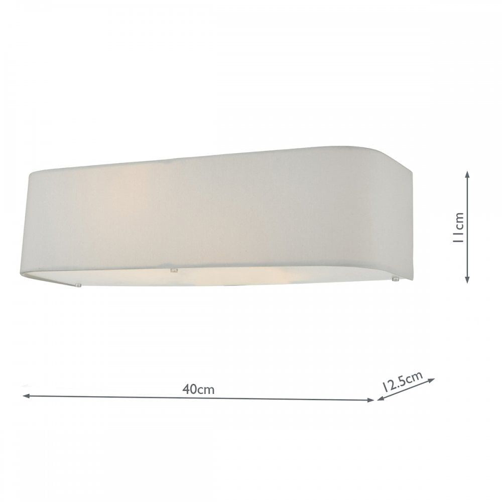 Dar RON092 | Ronda 2 Light Wall Light | Ivory Fabric Shade
