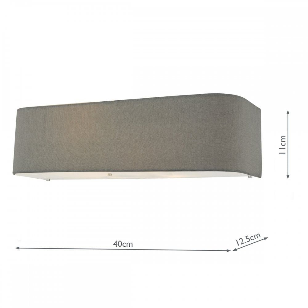 Dar RON0939 | Ronda 2 Light Wall Light | Grey Fabric Shade