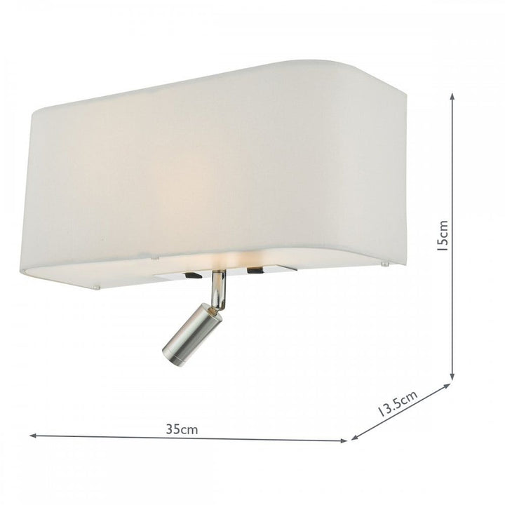 Dar RON712L | Ronda Wall Light | Ivory with LED Reading Light