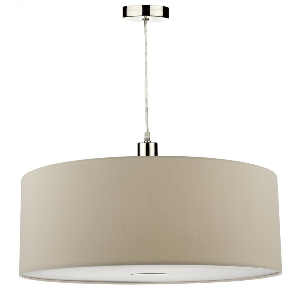 Dar RON8629 | Ronda 60cm Shade | Easy Fit Faux Silk Ecru Drum