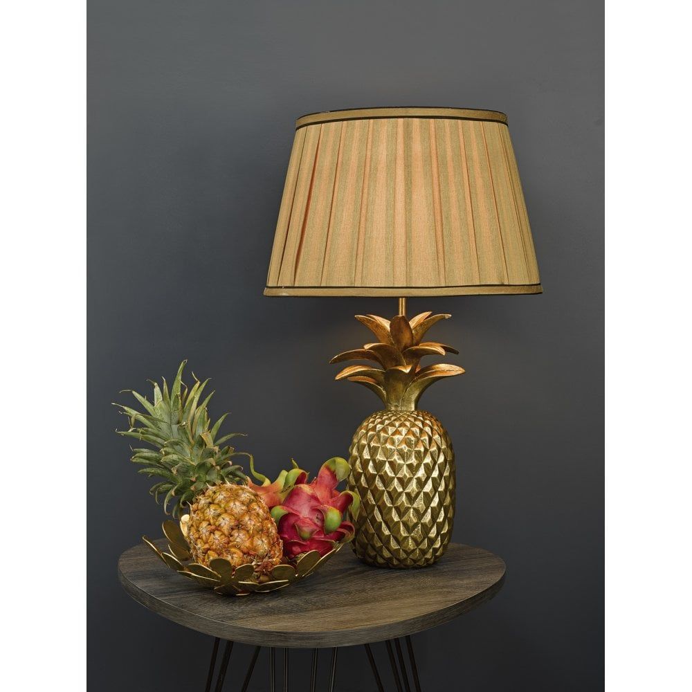 Dar SAF4235 | Safa | Gold Pineapple Table Lamp with Black Shade
