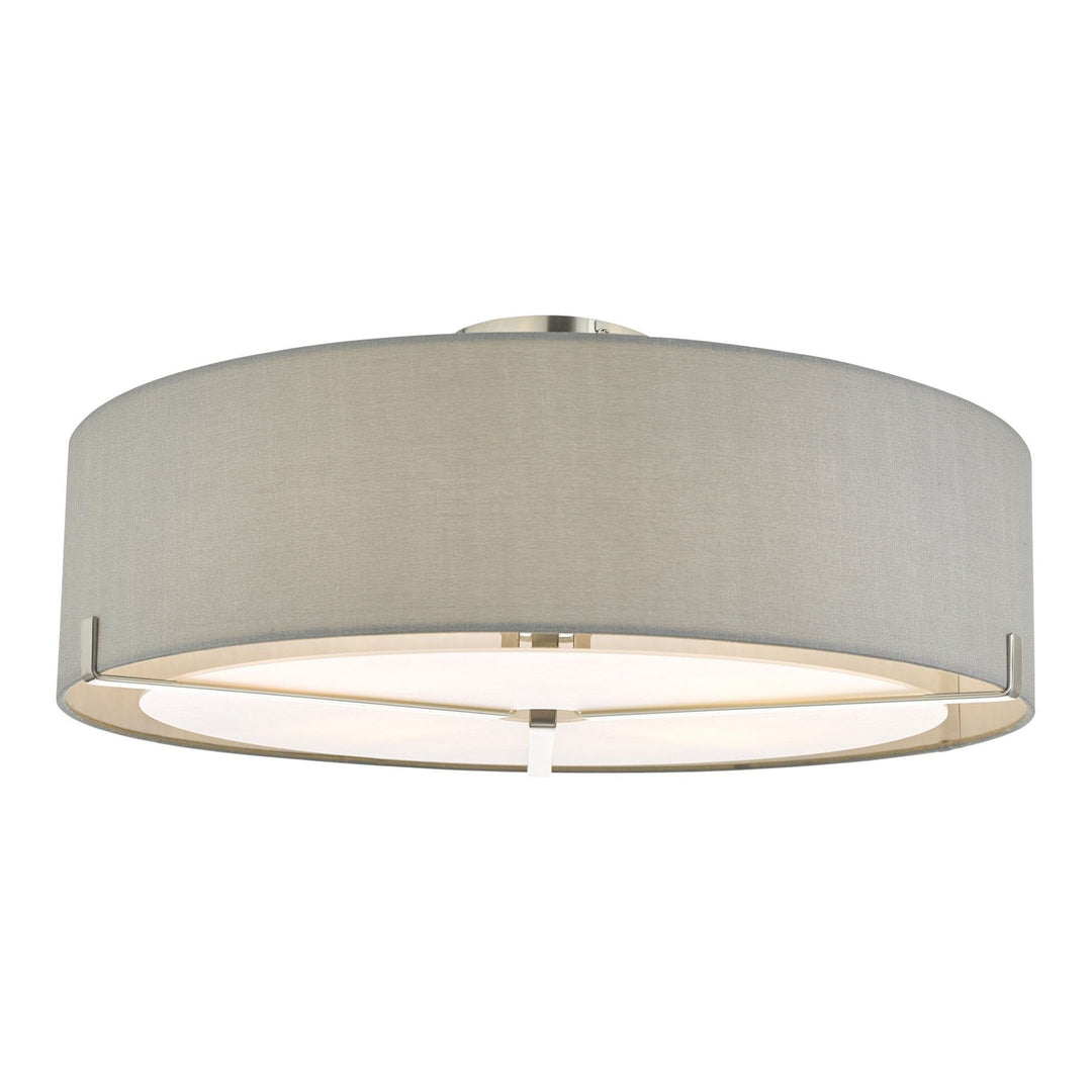 Dar SAN5339 | Santino | 3 Light Semi Flush | Satin Chrome with Grey Shade