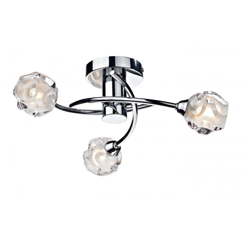 Dar SEA5350 | Seattle | 3 Light Semi Flush | Polished Chrome