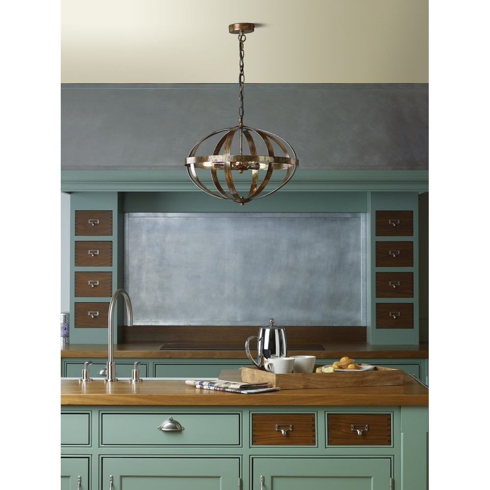 Dar SYM0664 | Symbol | Petrol Copper 6 Light Pendant