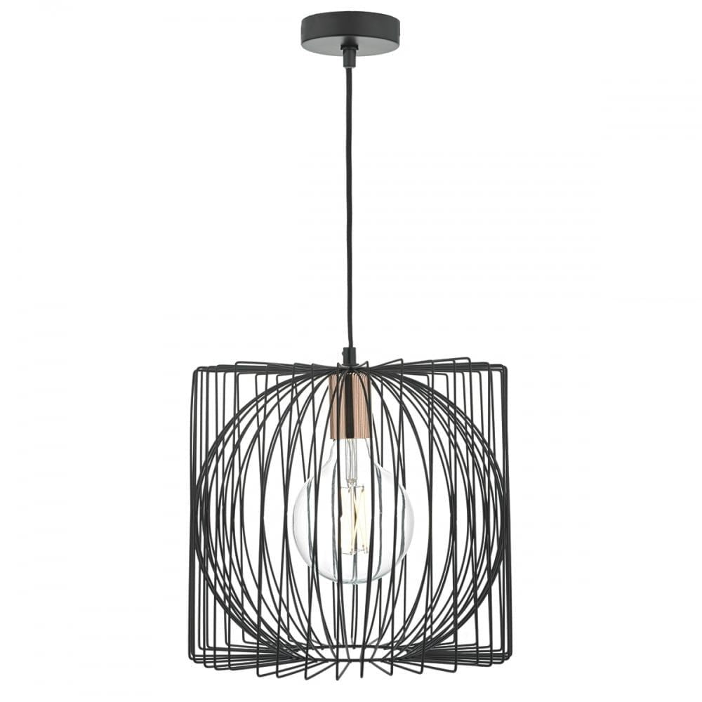 Dar TAP0122 | Taplow | 1 Light Pendant | Black/Copper