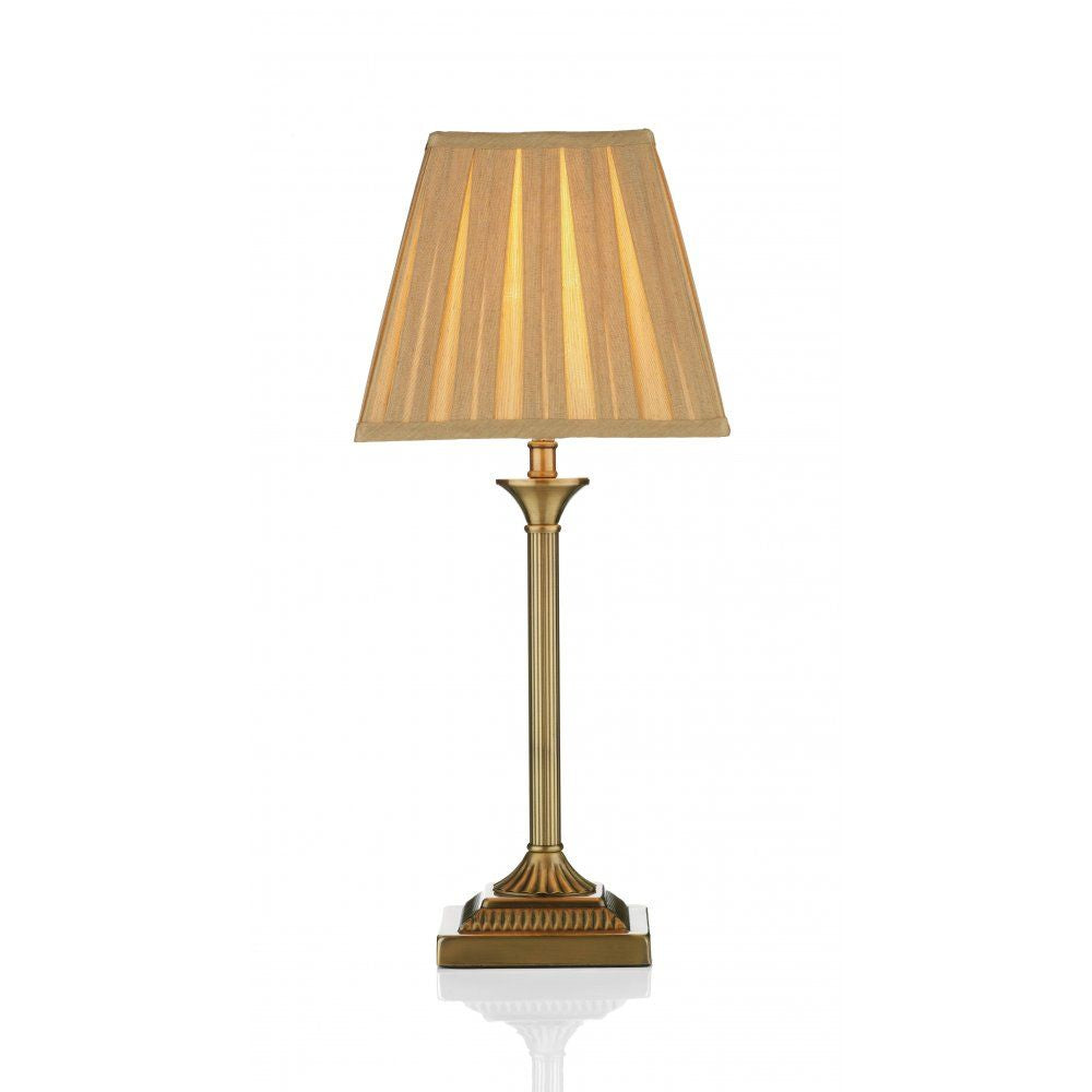 Dar TAY4075/X | Taylor | Table Lamp | Antique Brass With Shade