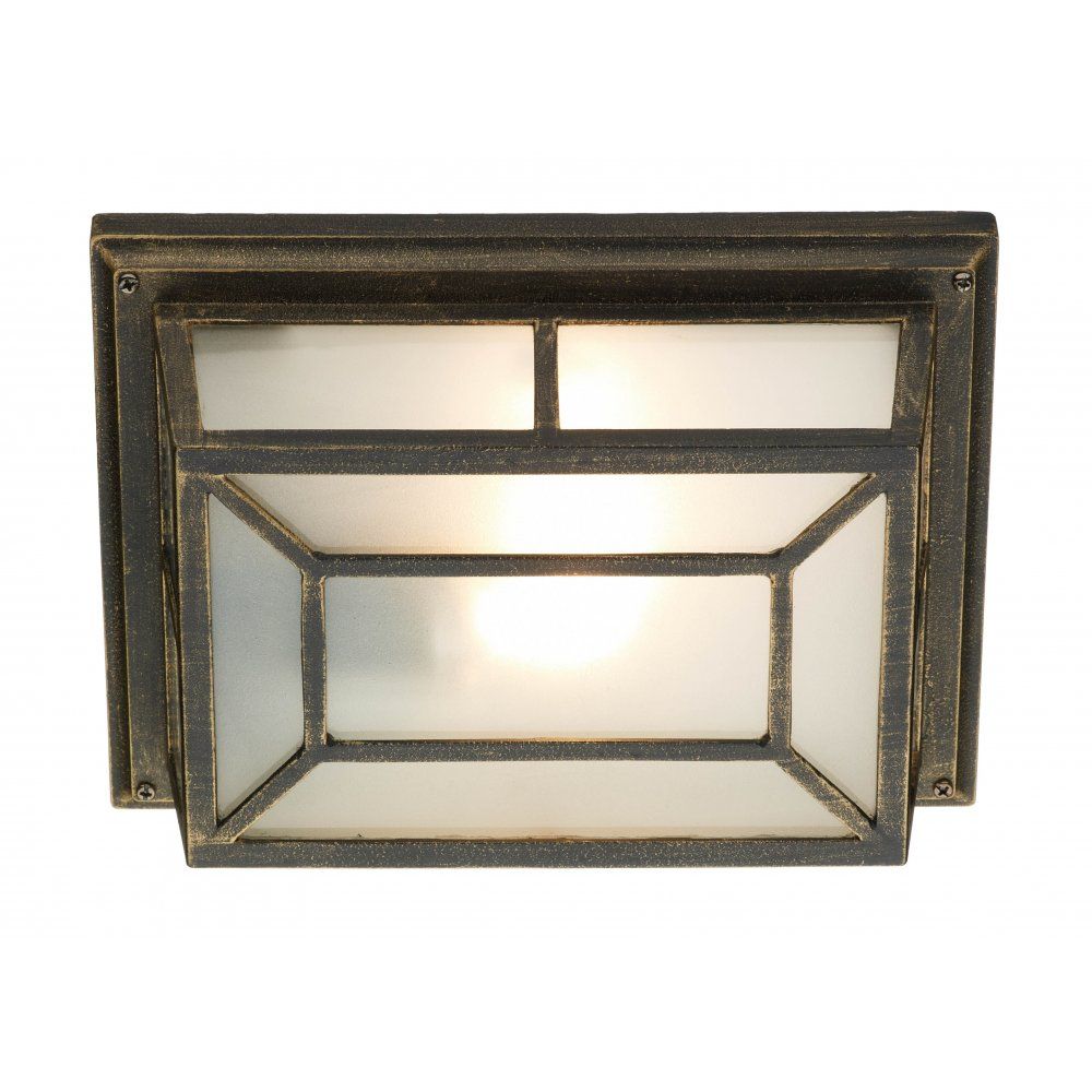 Dar TRE5254 | Trent Wall Bracket | Black Gold Finish with Glass