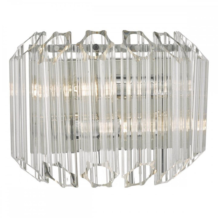 Dar TUV0908 | Tuvalu Wall Light | 2-Light Glass & Polished Chrome