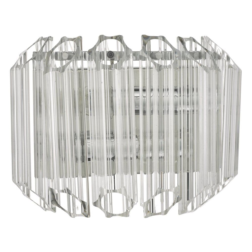 Dar TUV0908 | Tuvalu Wall Light | 2-Light Glass & Polished Chrome
