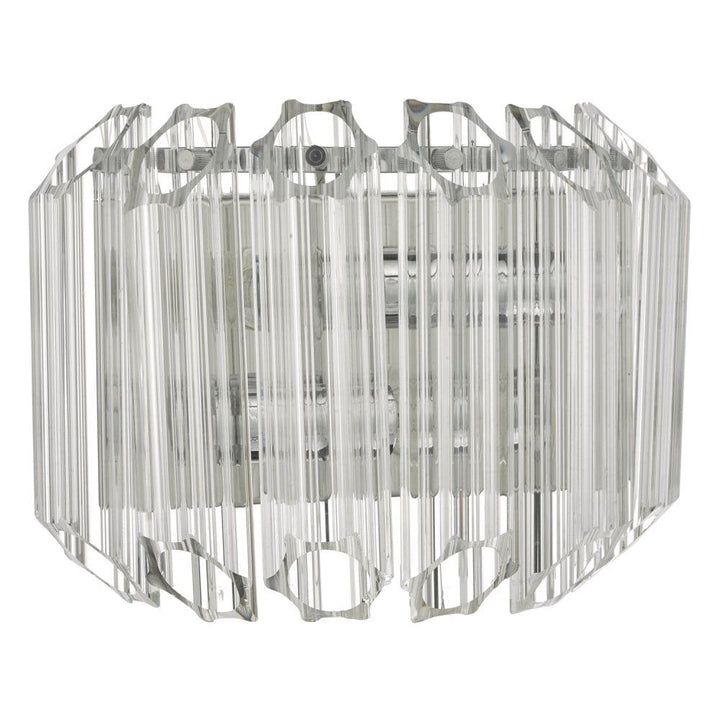 Dar TUV0908 | Tuvalu Wall Light | 2-Light Glass & Polished Chrome