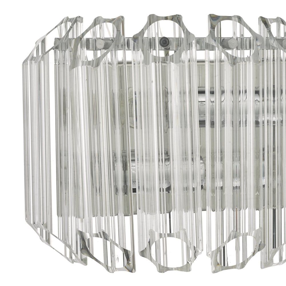 Dar TUV0908 | Tuvalu Wall Light | 2-Light Glass & Polished Chrome