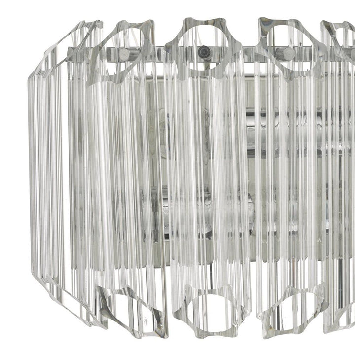 Dar TUV0908 | Tuvalu Wall Light | 2-Light Glass & Polished Chrome