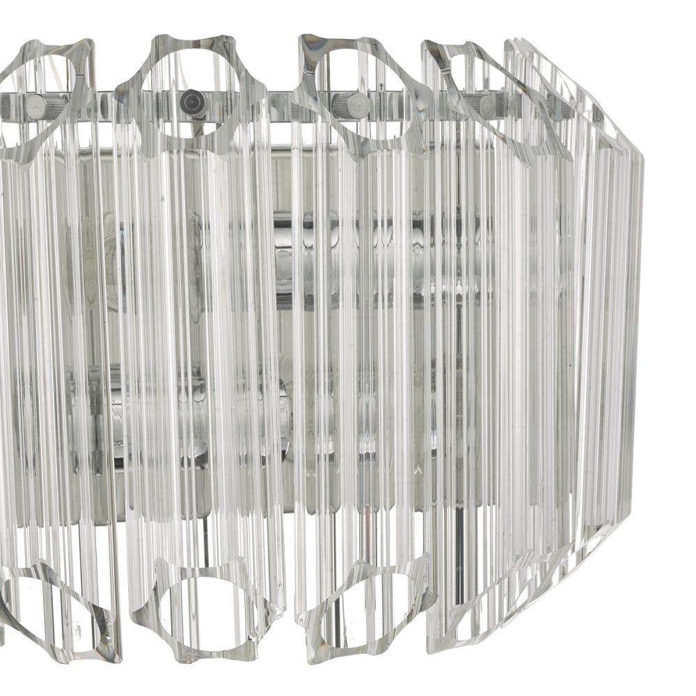 Dar TUV0908 | Tuvalu Wall Light | 2-Light Glass & Polished Chrome