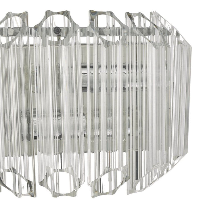 Dar TUV0908 | Tuvalu Wall Light | 2-Light Glass & Polished Chrome