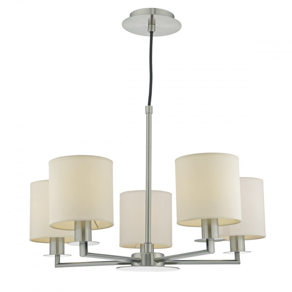 Dar TYL0538 | Tyler Pendant | 5-Light Satin Nickel Adjustable
