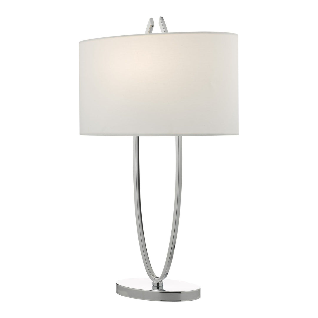 Dar UTA4250 | Utara Table Lamp | Polished Chrome With Shade